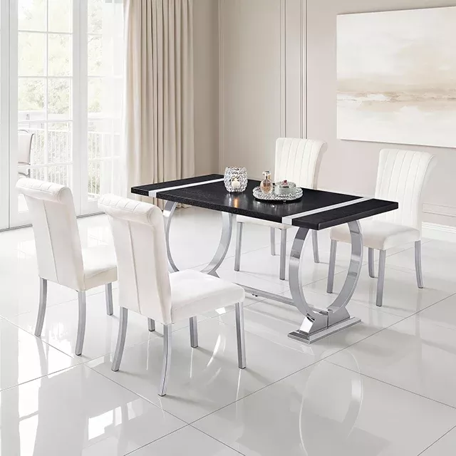 Horley - 60" Dining Table, Silver Frame