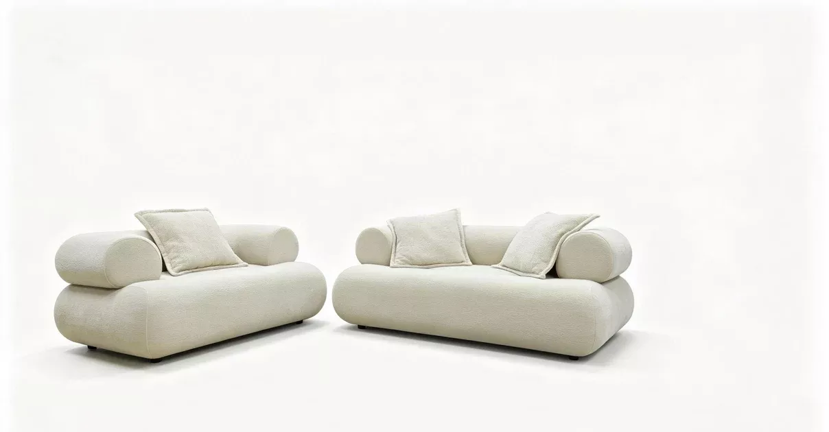 HP0426 Stationary Sofa 2 Pc Set Ivory