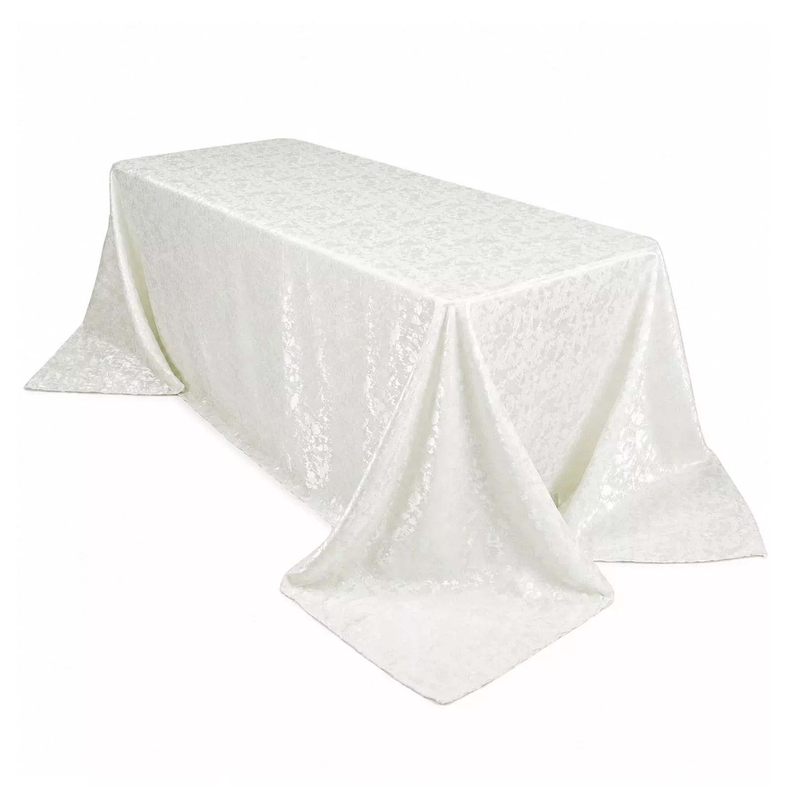 Jacquard Tablecloth 90"x132" Rectangular, Off White - Abstract Watercolor Pattern
