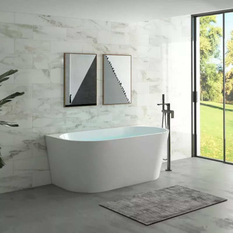 Jade Back to Wall Bath - Gloss/Matte White