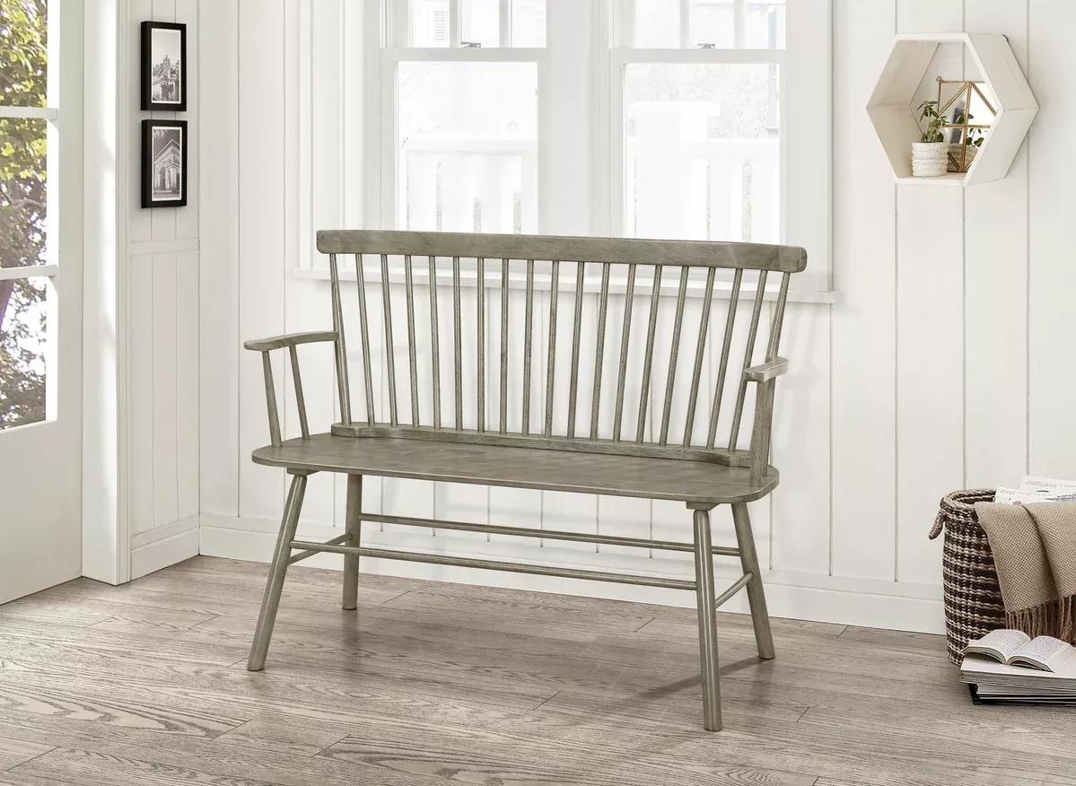 JERIMIAH SPINDLEBACK BENCH GREY