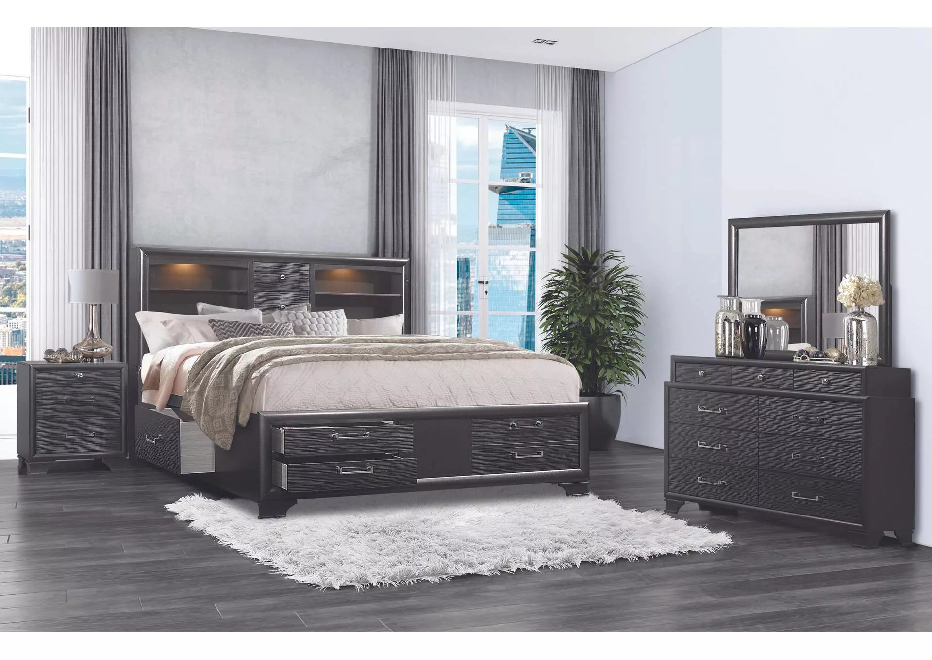 JORDYN GREY QUEEN BED GROUP