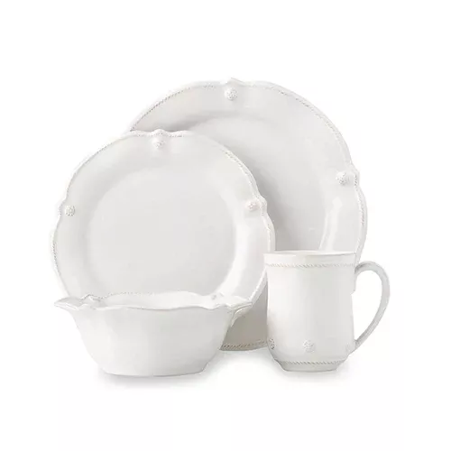 Juliska Berry and Thread Flared Whitewash 4-Piece Place Setting
