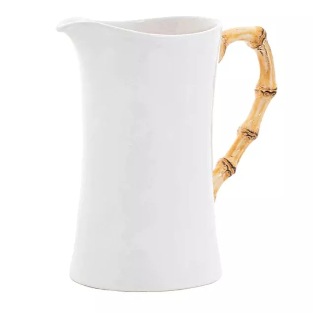 Juliska Classic Bamboo Ceramic Pitcher, 1.8 Quart