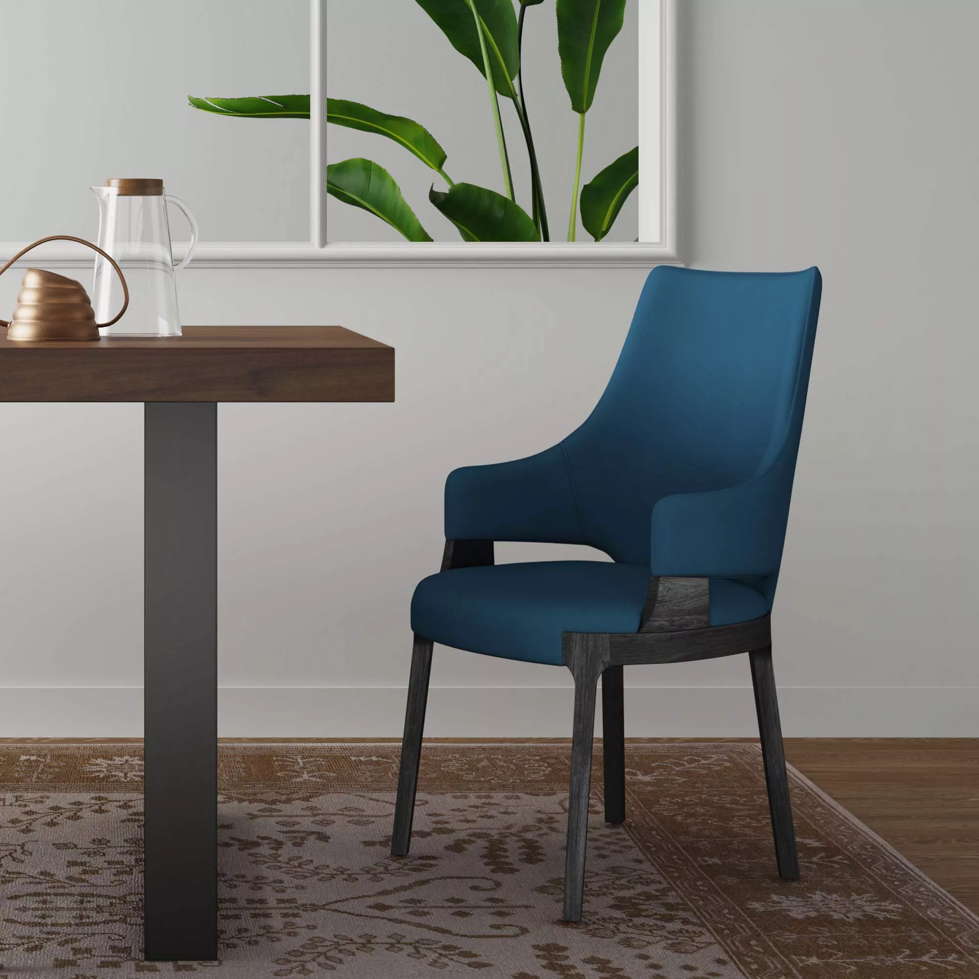 Kara Blue Dining Arm Chair