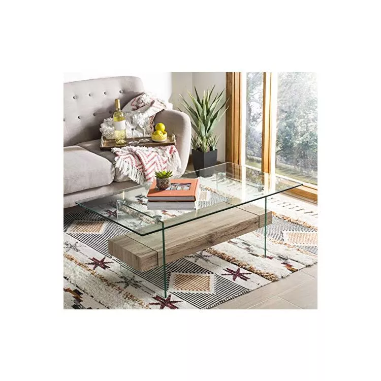 Kayley Rectangular Modern Glass Coffee Table