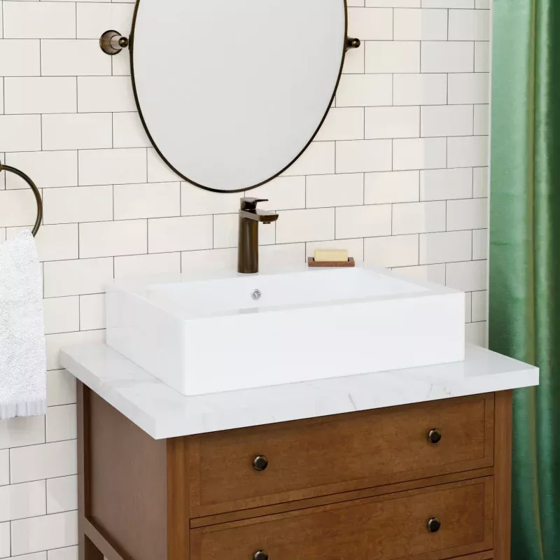 Kiana Rectangular Vitreous China Vessel Sink