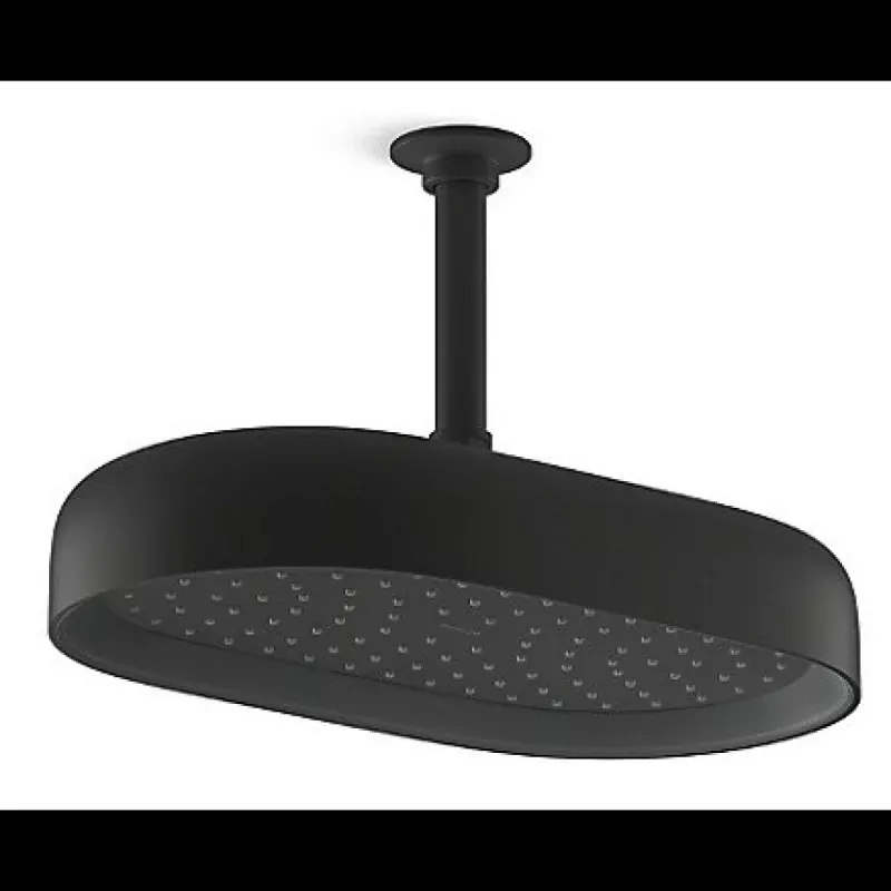 Kohler K-26294T-BL STATEMENT Single Function 14" Rectangular Overhead Shower (Black)