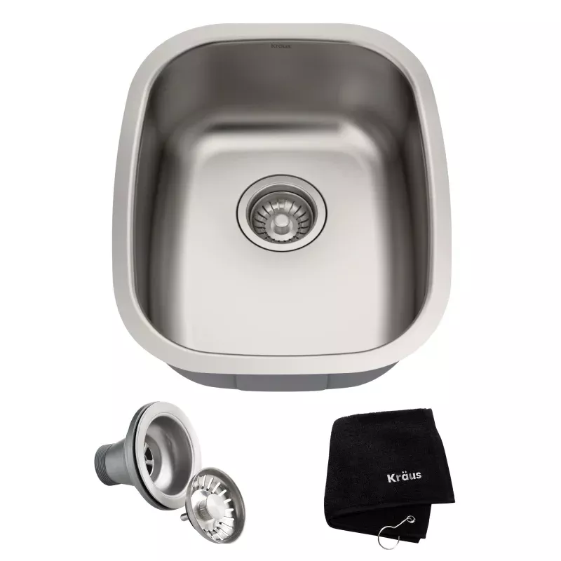 KRAUS 15" Undermount Prep Sink with Rear Drain
