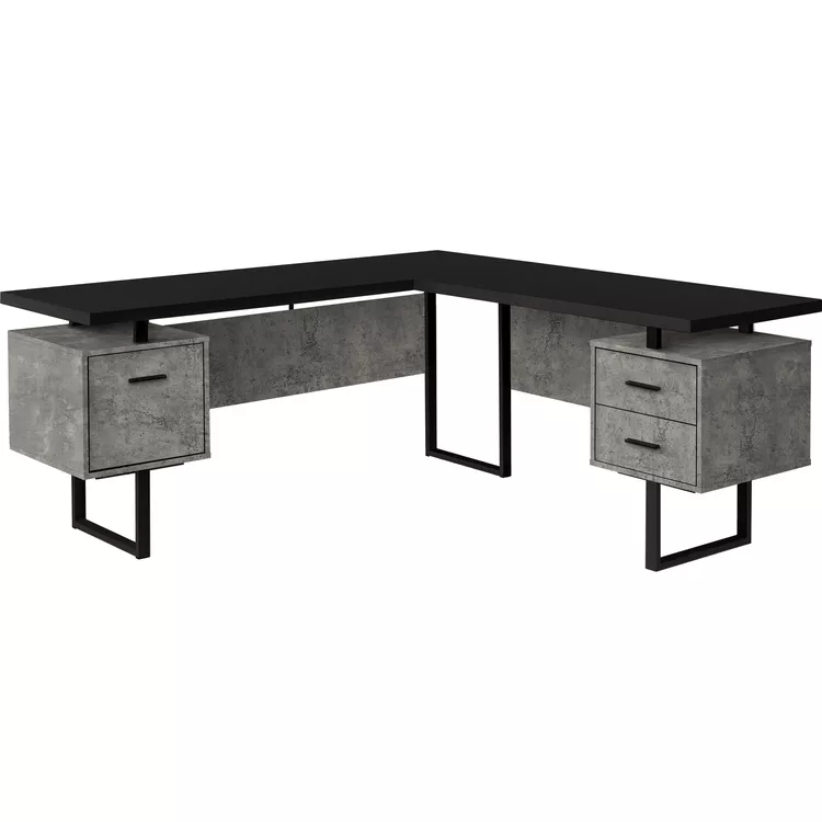 L- Shaped Computer Desk with Storage Drawers from Monarch Specialties