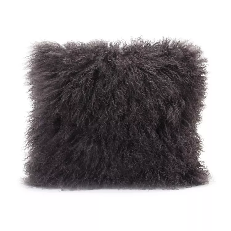 Lamb Fur Pillow Grey