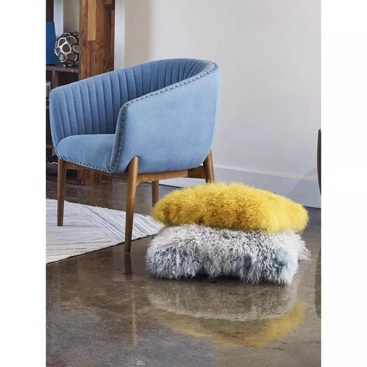 Lamb Fur Pillow Rect. Gold