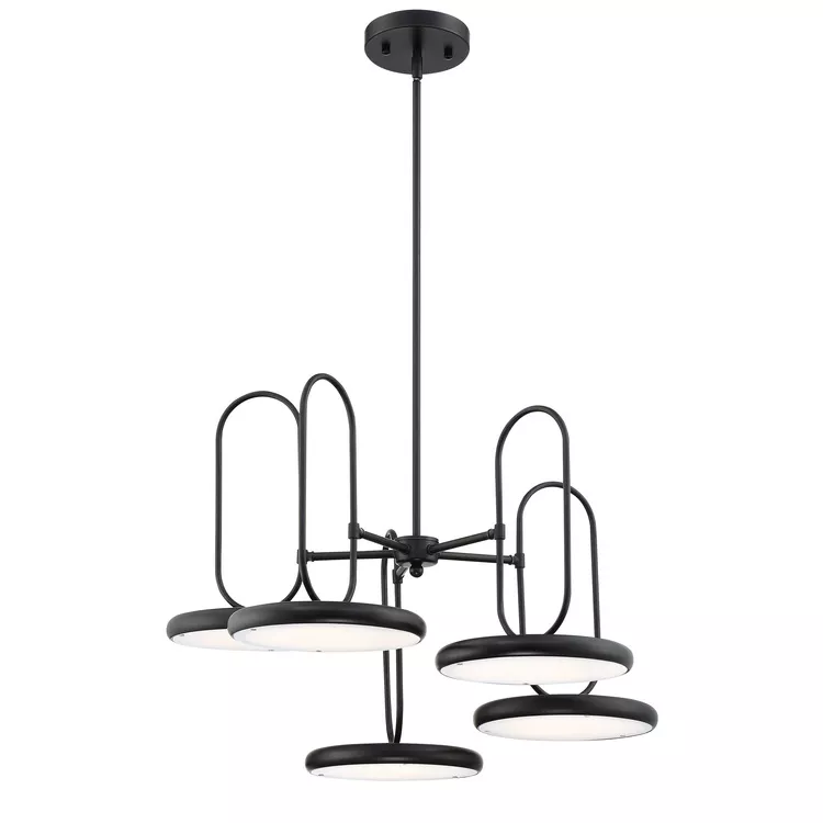LED Pendants 5-Lite Black 10W LED Panel Light Fixture - Lite Source