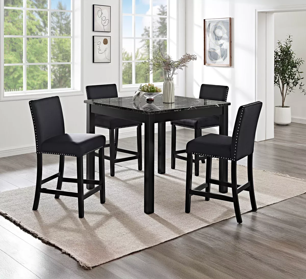 LENNON 5-PK COUNTER HEIGHT SET BLACK