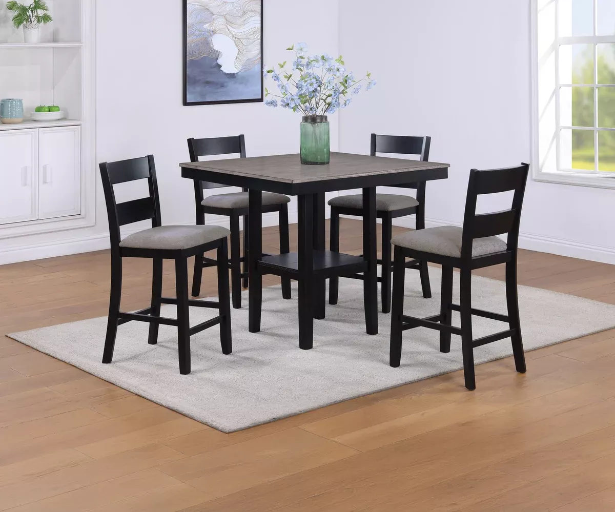 LESTER 5-PK COUNTER HEIGHT DINING SET L.GREY