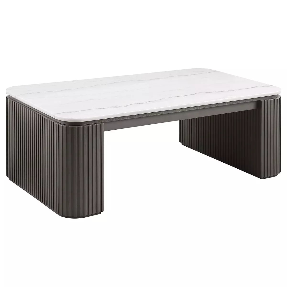 Lior Rectangular Marble Top Coffee Table Charcoal