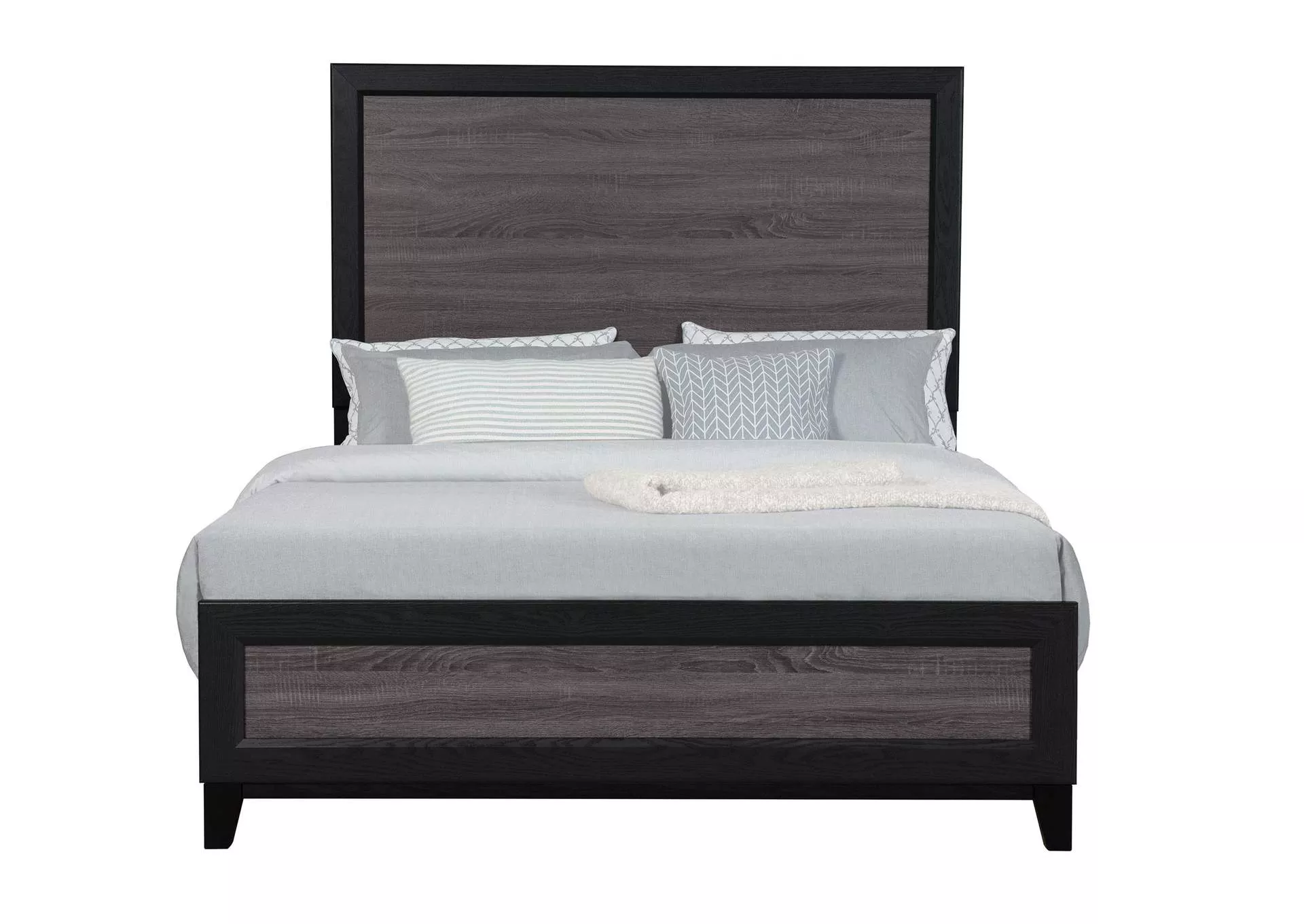 LISBON GREY AND BLACK QUEEN BED