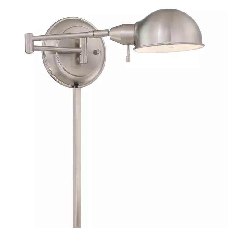 Lite Source Rizzo Swing Arm Wall Lamp - Adjustable Reading Light - E27 Bulb