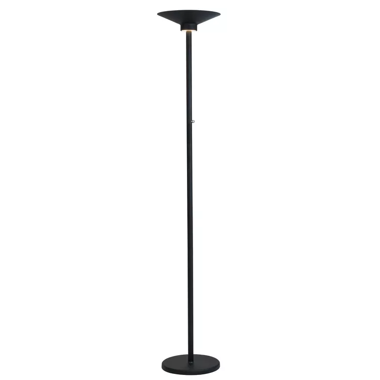Lite Source Sappho Torchiere Lamp - 43W LED Panel & 2W Reading Light - Black Finish