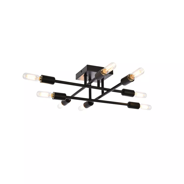 Living District Script 8 lights black flush mount