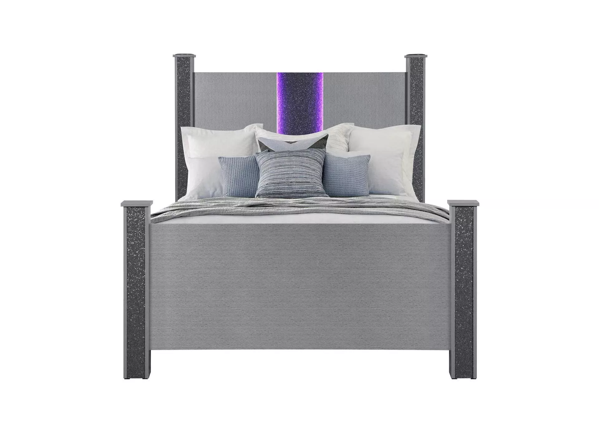 LOGAN SILVER FULL BED WITH LED AND SPEAKERS