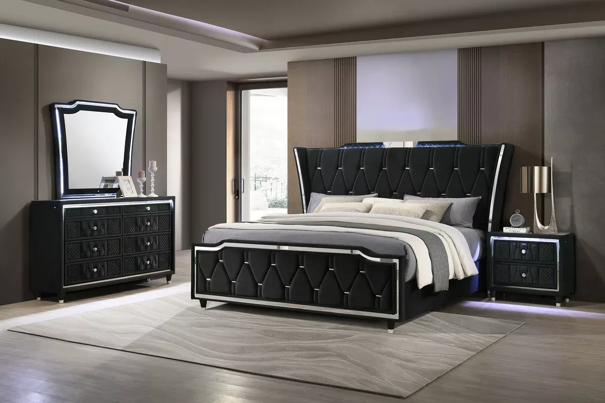 Lorient 4-piece Queen Bedroom Set Black