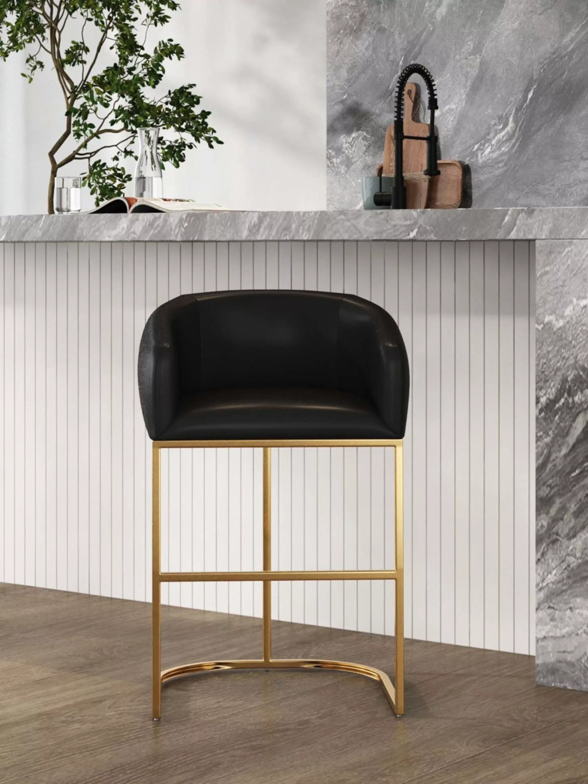 Louvre Black Counter Stool