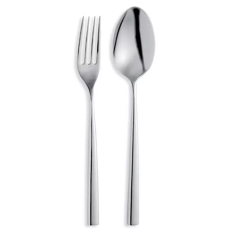 Luce Serving Fork and Spoon Set by Broggi 1818