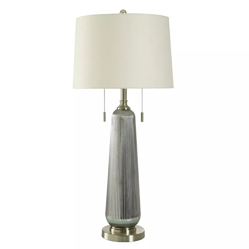 Lumi Silver Ribbed Table Lamp