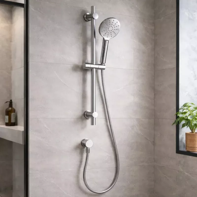 Luna Round Multifunction Sliding Shower On Rail