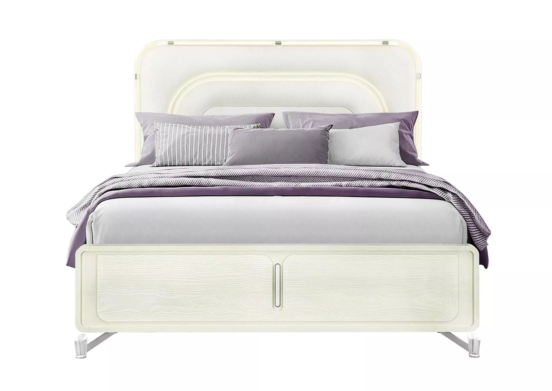 LYRA BEIGE KING BED WITH LED