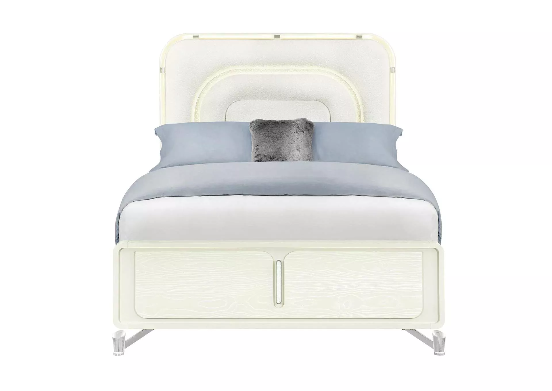 LYRA BEIGE QUEEN BED WITH LED