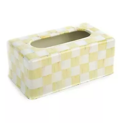 MacKenzie Childs Parchment Check Rectangle Tissue Holder