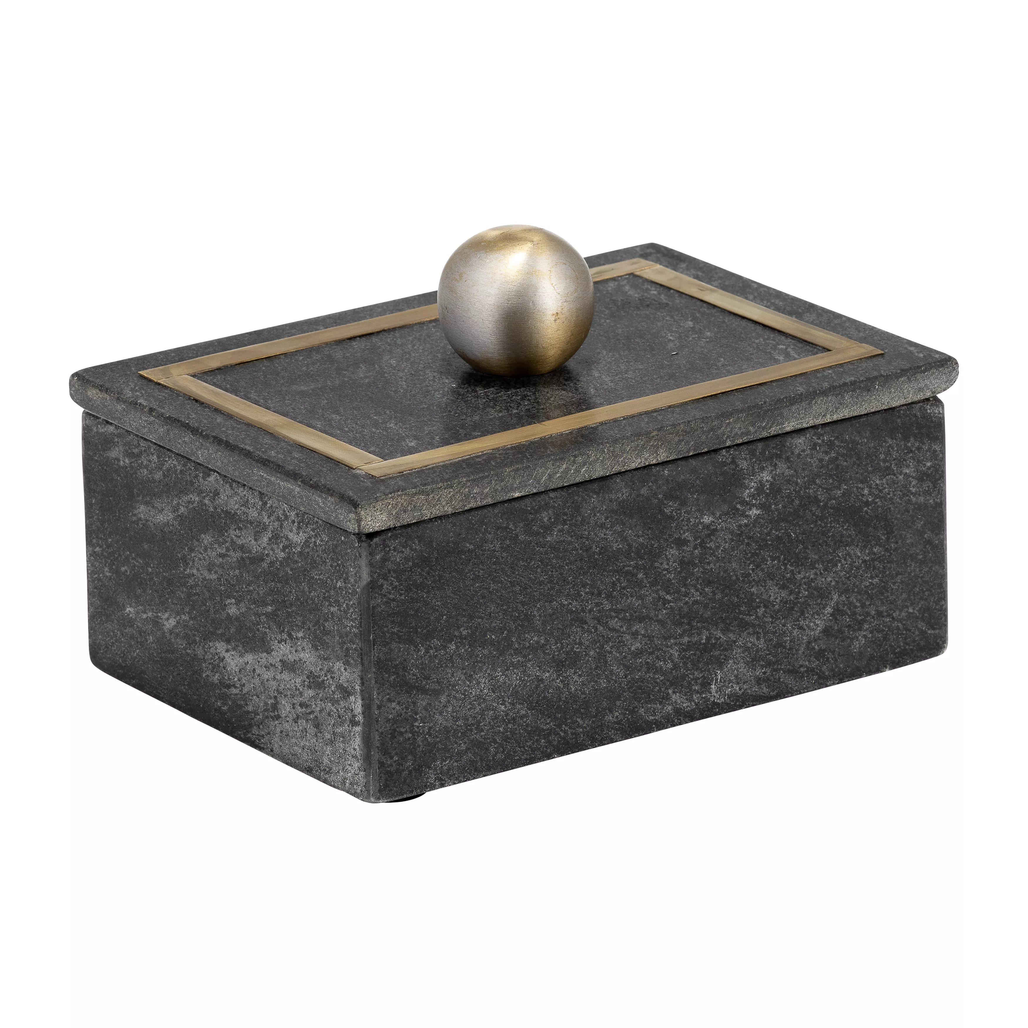Marble, 7x5 Rectangular Box - Knob, Black