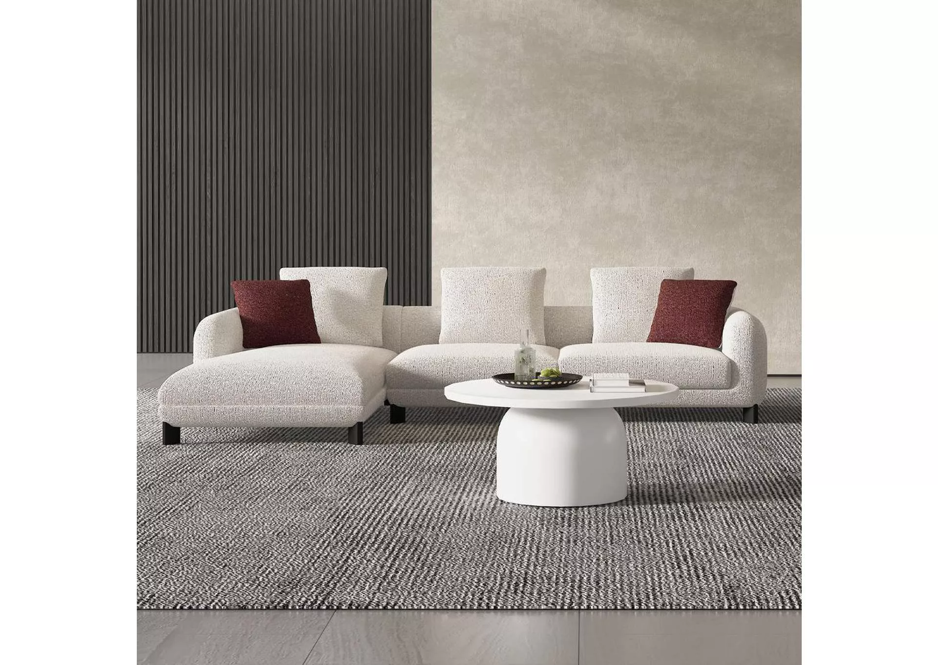 Mardi Sectional Sofa with 6 Pillows