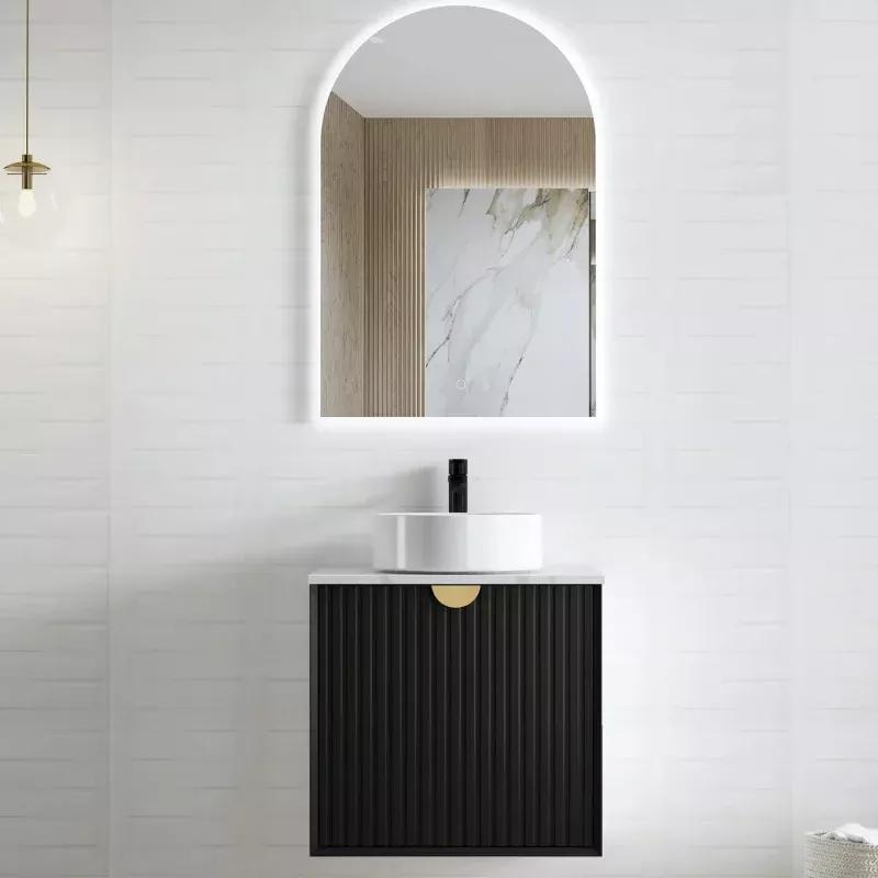 MARLO 600MM MATTE BLACK WALL HUNG VANITY
