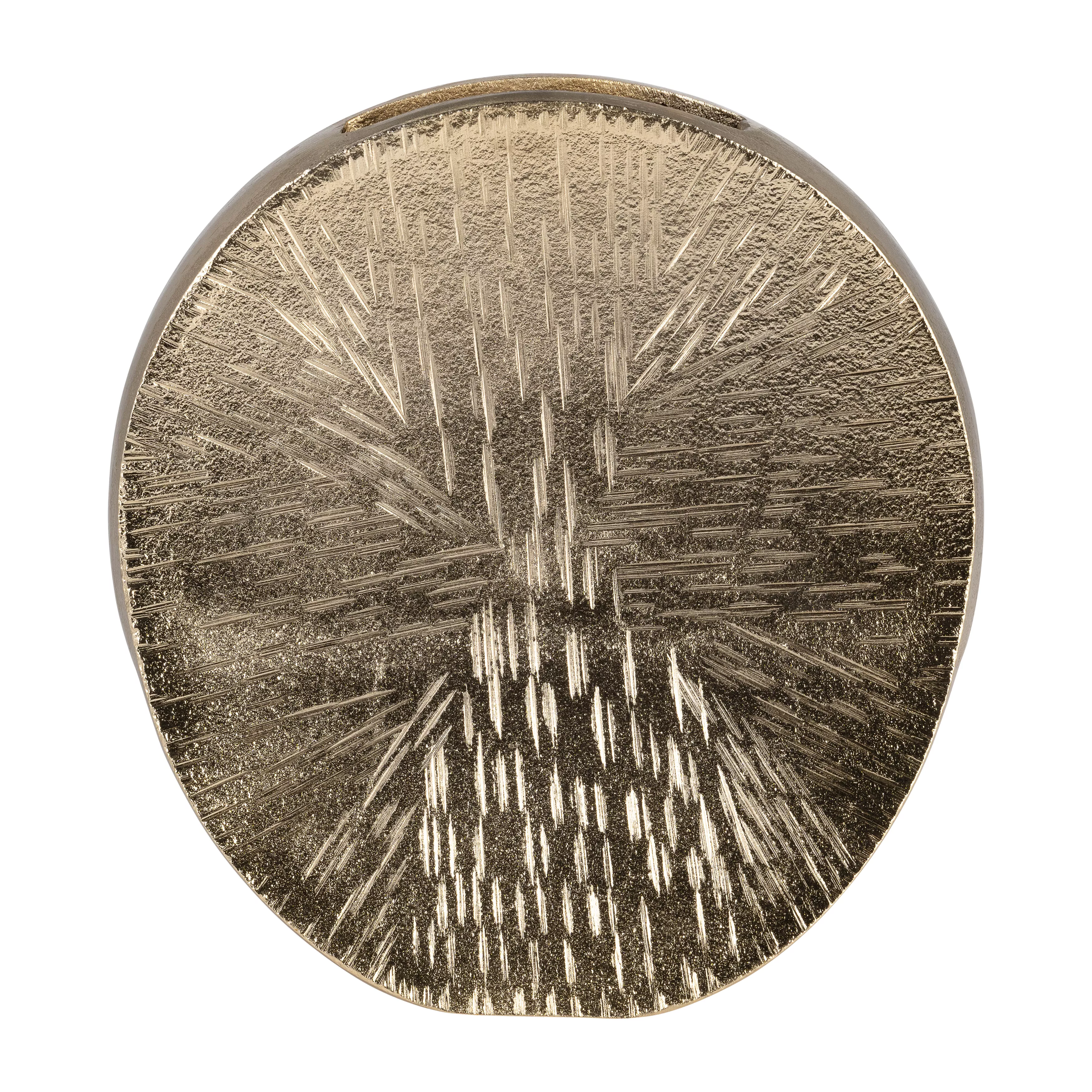 Metal 8" Etched Oval Vase