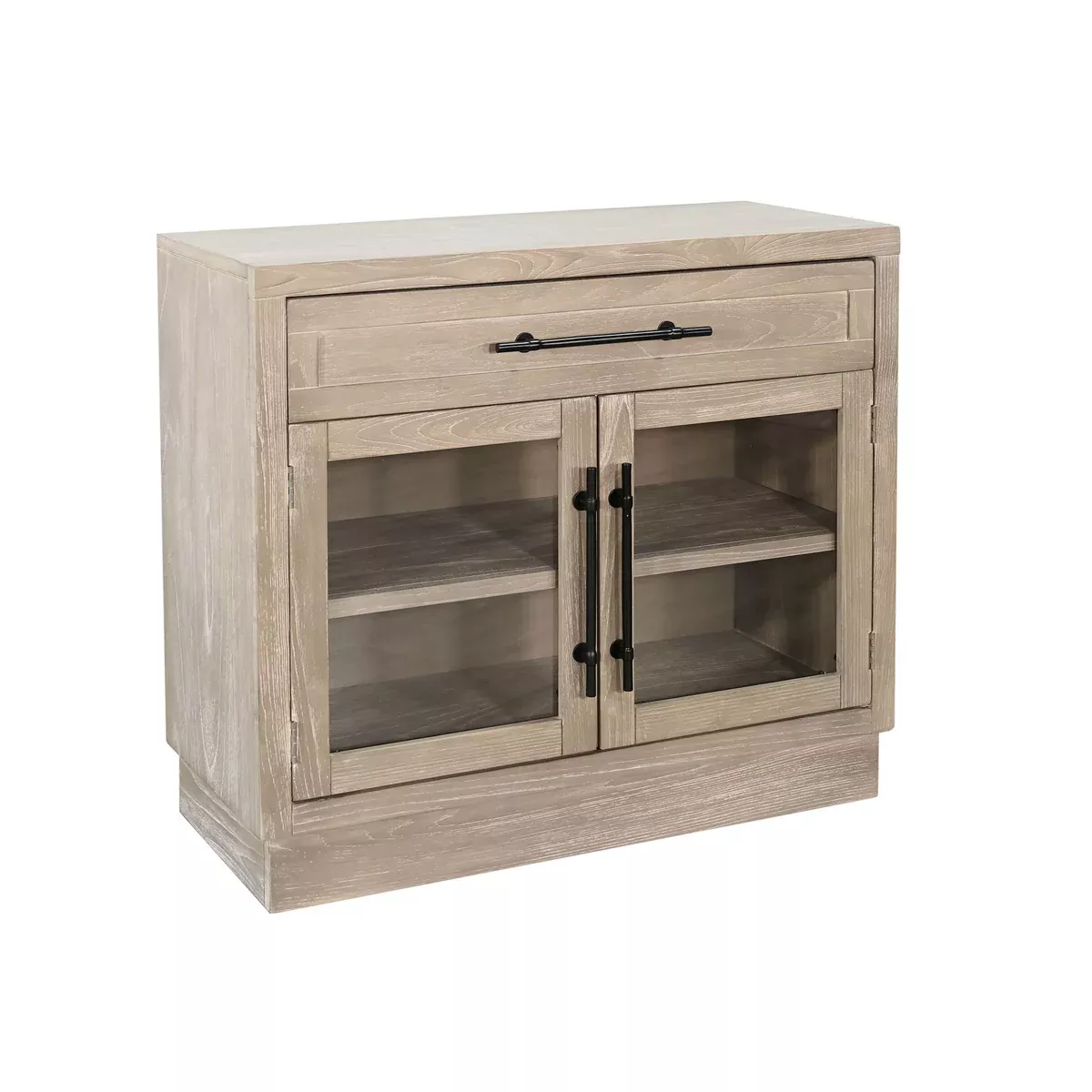 Mia - 2 Door Glass Cabinet - Wheat