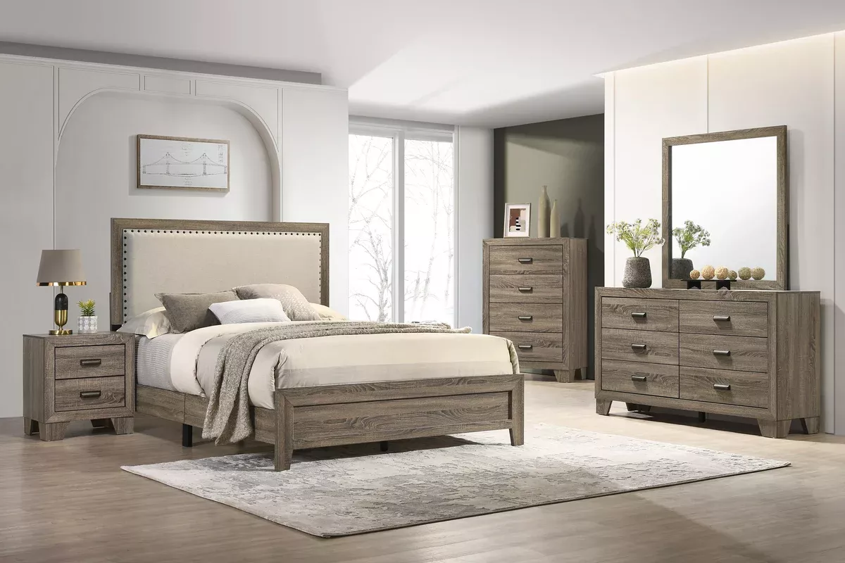 MILLIE UPHOLSTEREDOLSTERY BED ONE BOX -GREY
