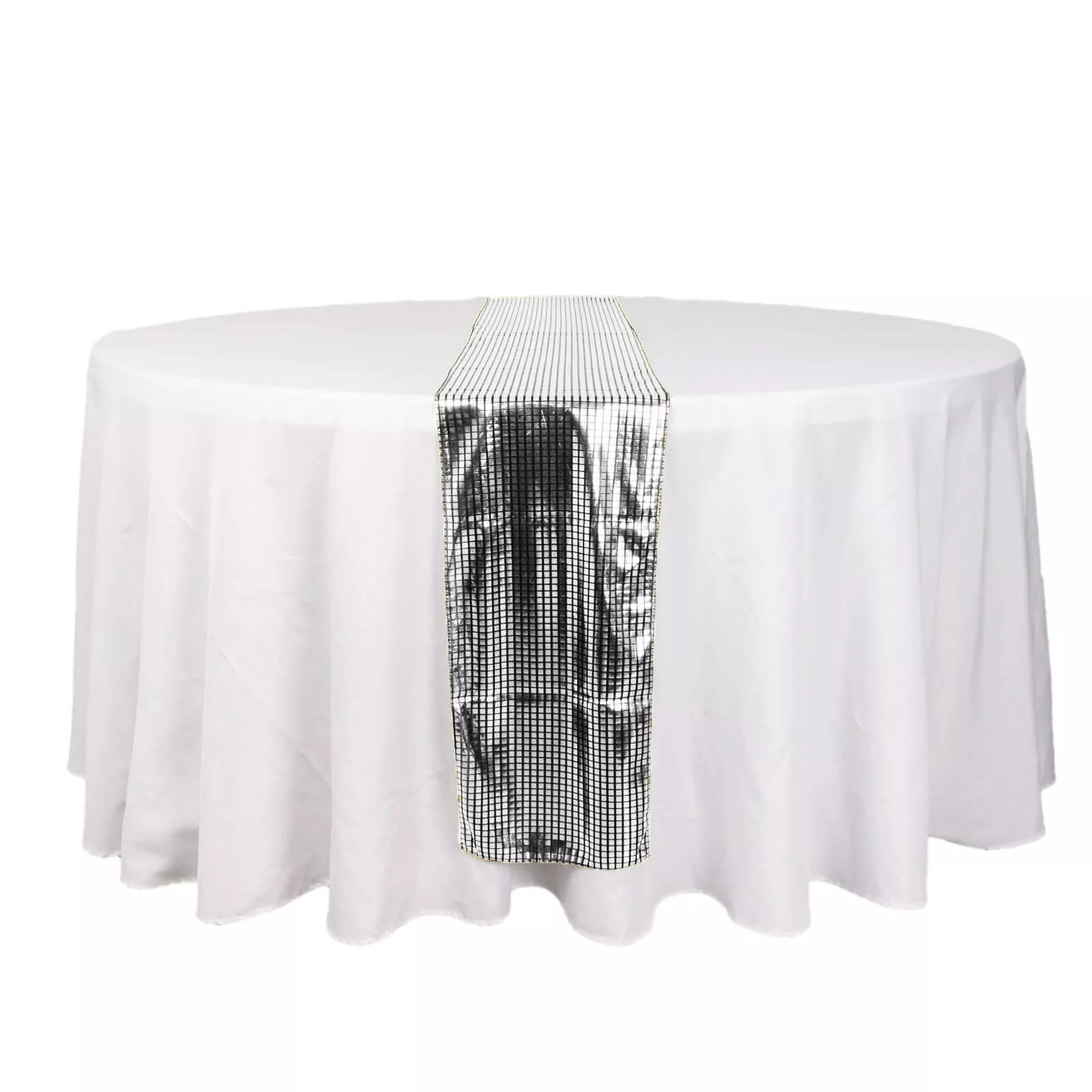 Mirror Foil 12"x108" Table Runner Silver - Shiny Metallic Party Table Decor