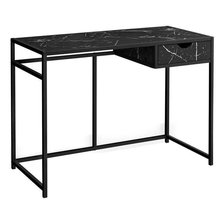 Modern Black Computer Desk w/ Storage & Drawer 42 Long