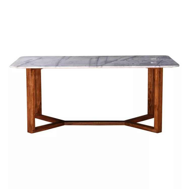 Moe's Home Collection Jinxx Rectangular Dining Table - Brown & Marble