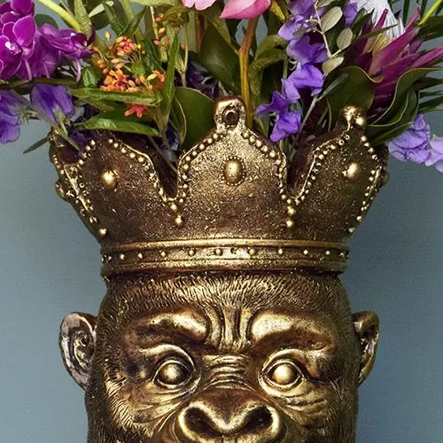 Monkey Kong Head Planter, 15.6"