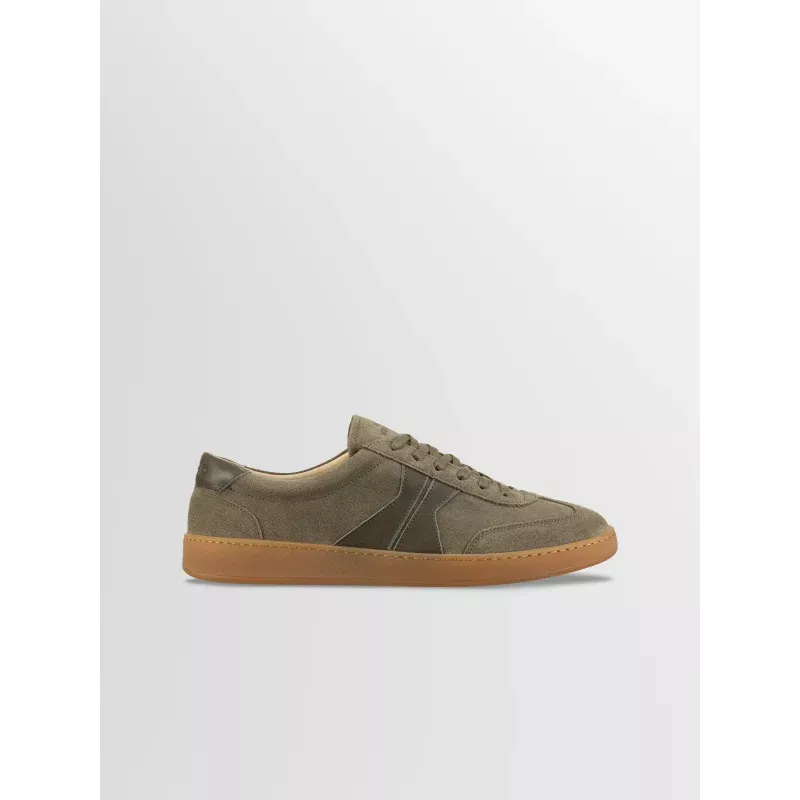 Monza Leather & Suede Sneaker in Truffle