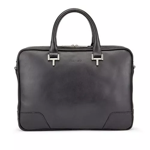Mortimer Slim Leather Briefcase by Tusting