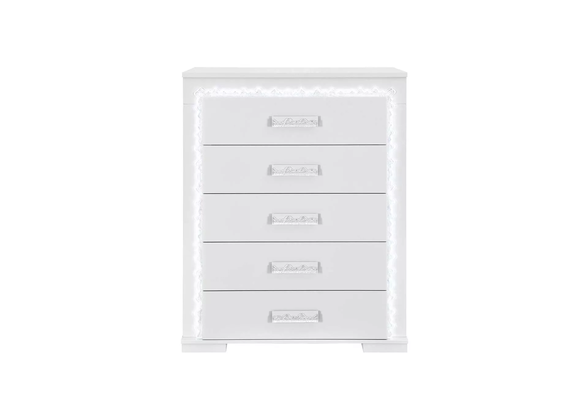 NAOMI SILVER MARBLE CHEST WITH LED