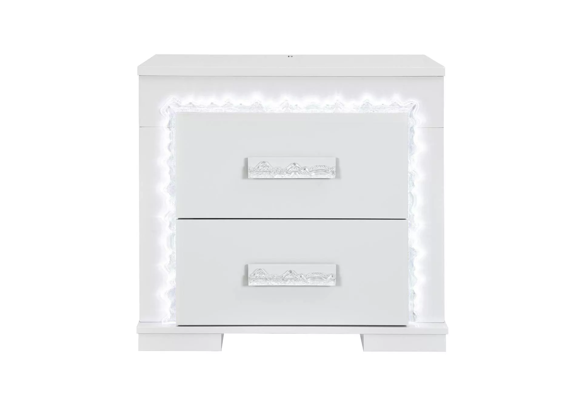 NAOMI SILVER MARBLE NIGHTSTAND WITH LED