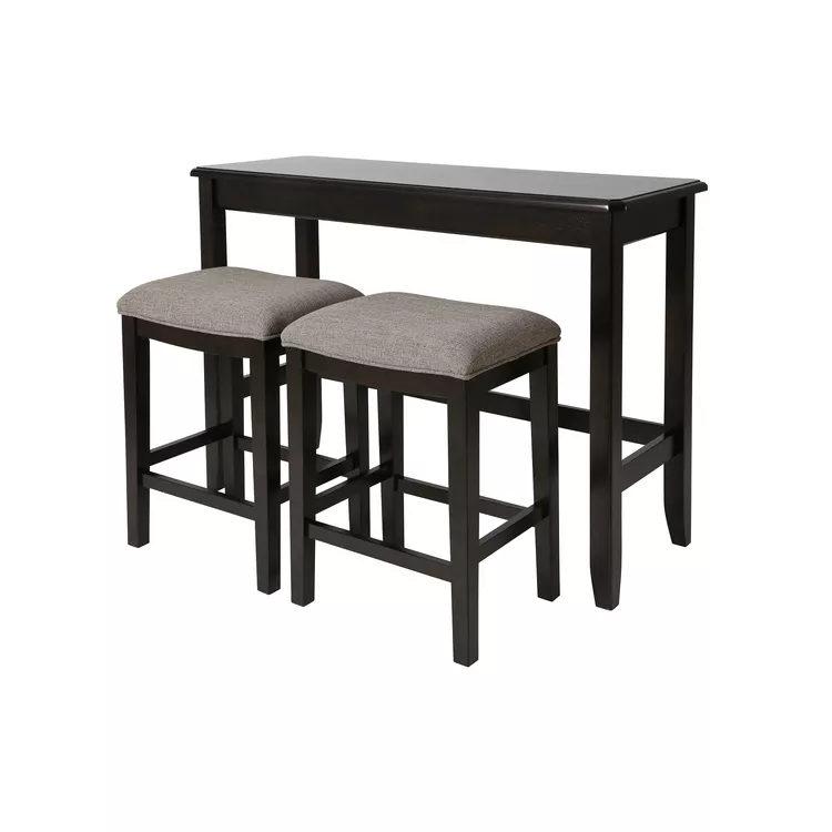 New Ridge Home Pub Sofa Table with Stools - 48" Espresso