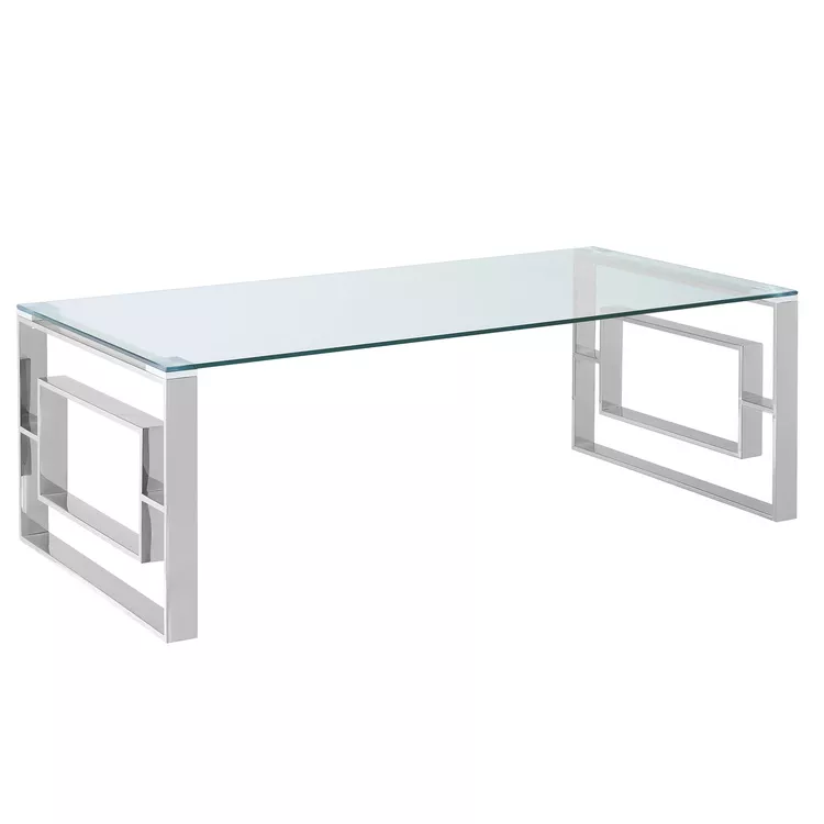 !nspire Glass & Steel Coffee Table - Modern Living Room
