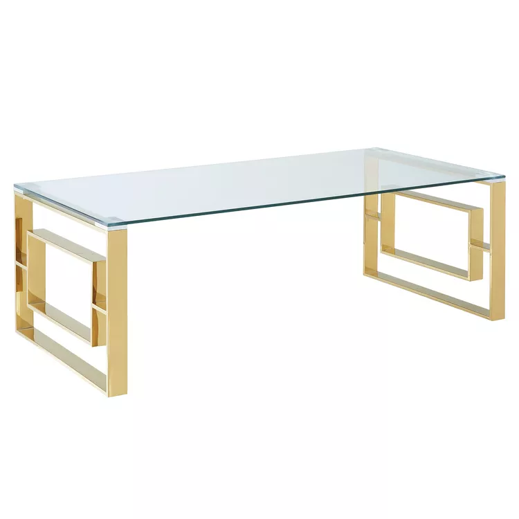 !nspire Gold & Glass Coffee Table - Modern Living Room